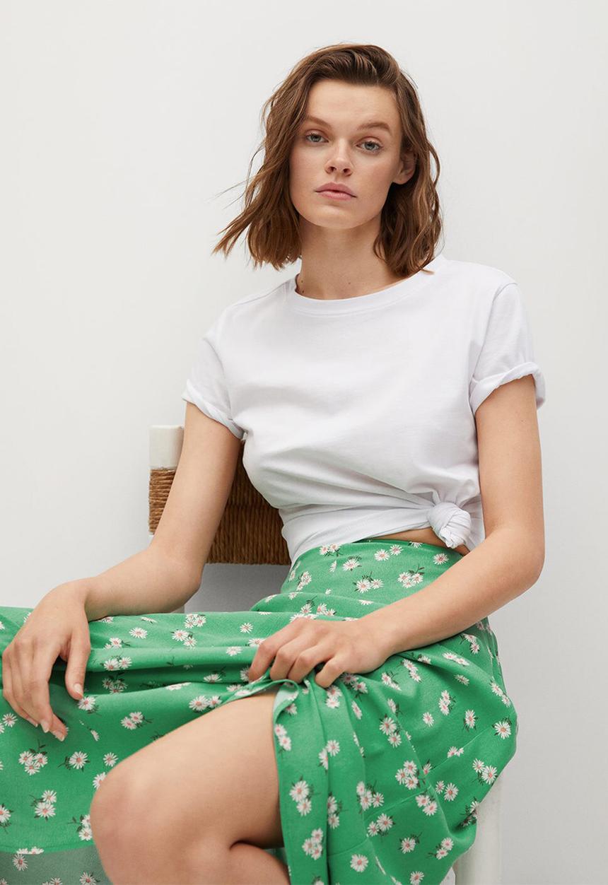 MANGO - Skirt sea - green