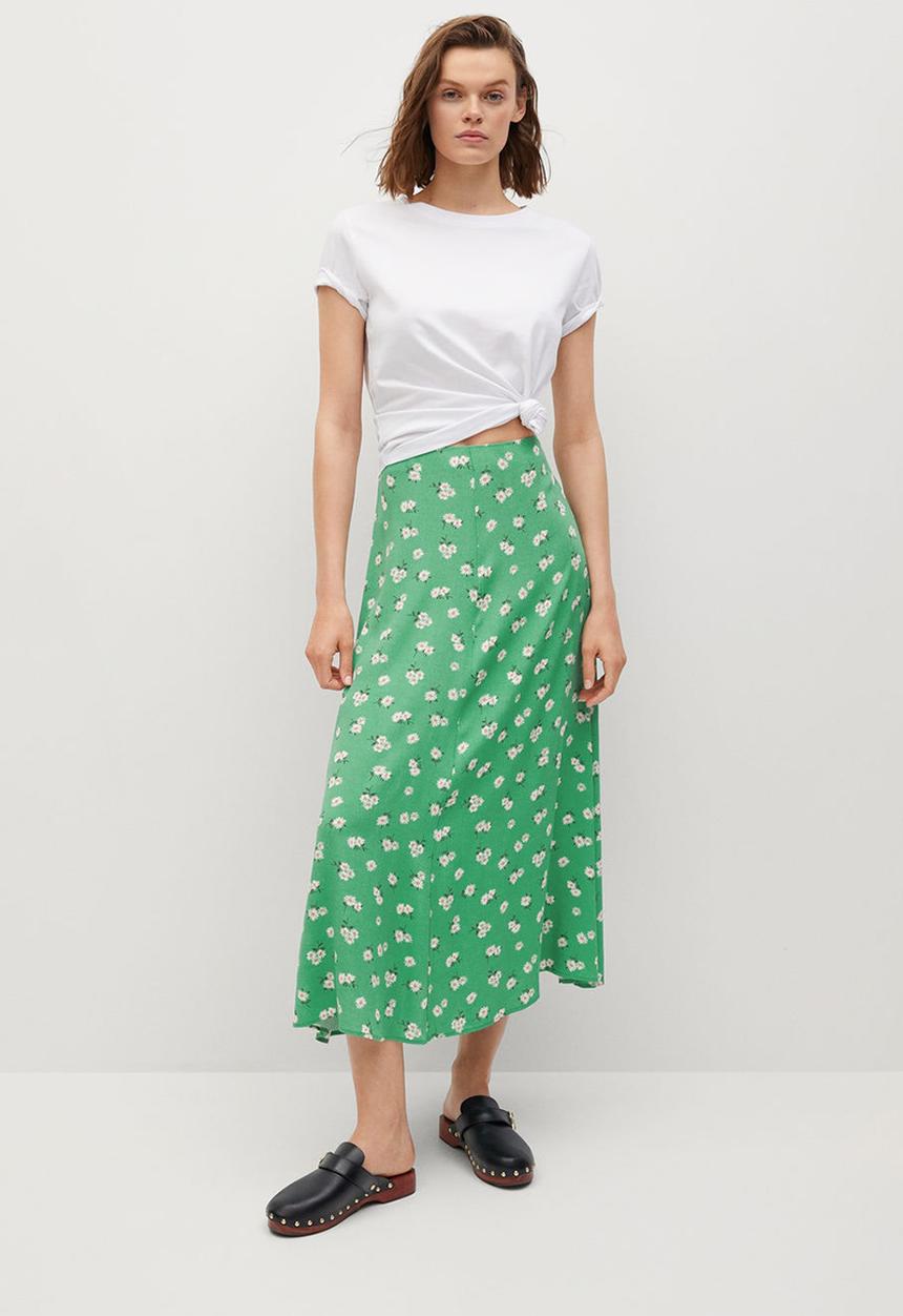 MANGO - Skirt sea - green