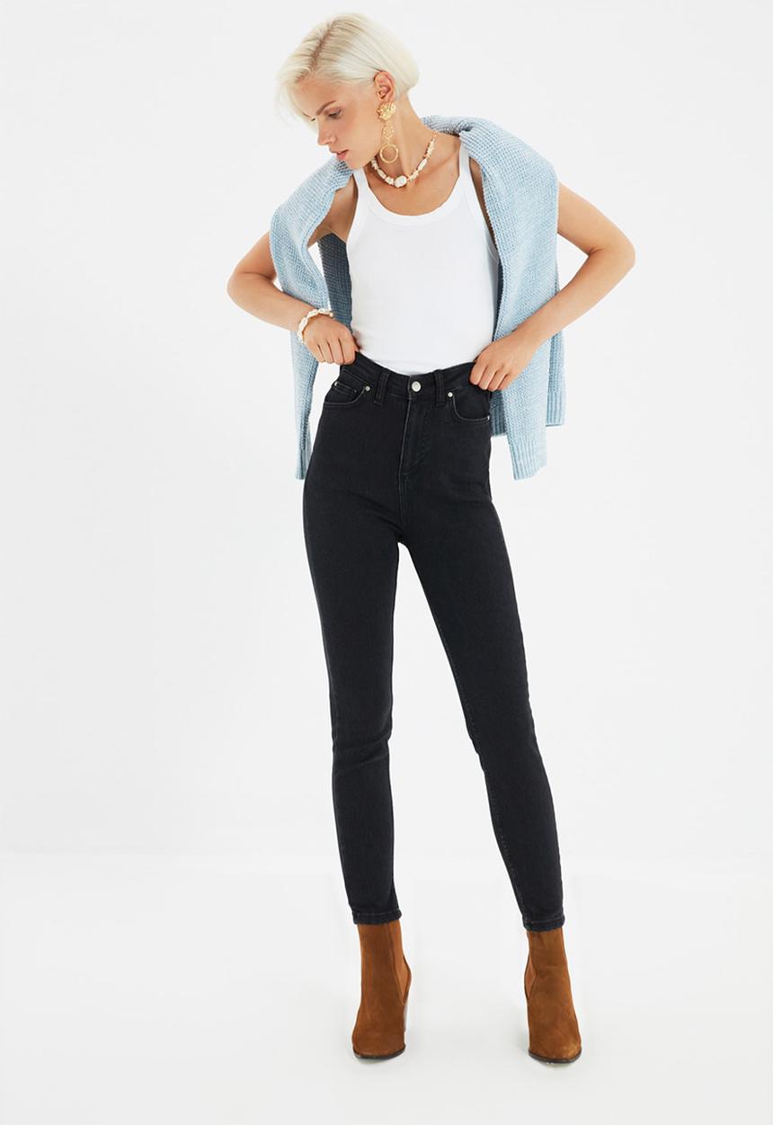 Trendyol - High waist skinny jeans - black