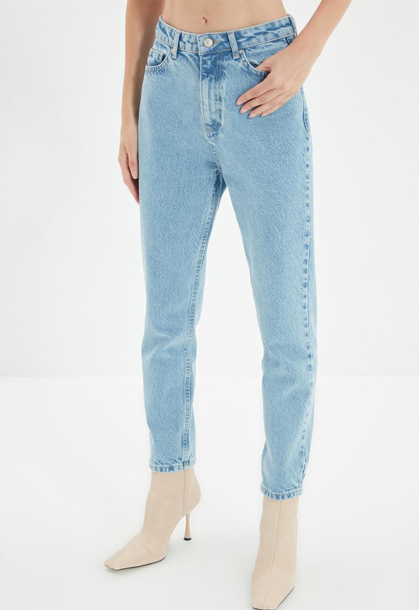 Trendyol - High waist mom jeans - light blue