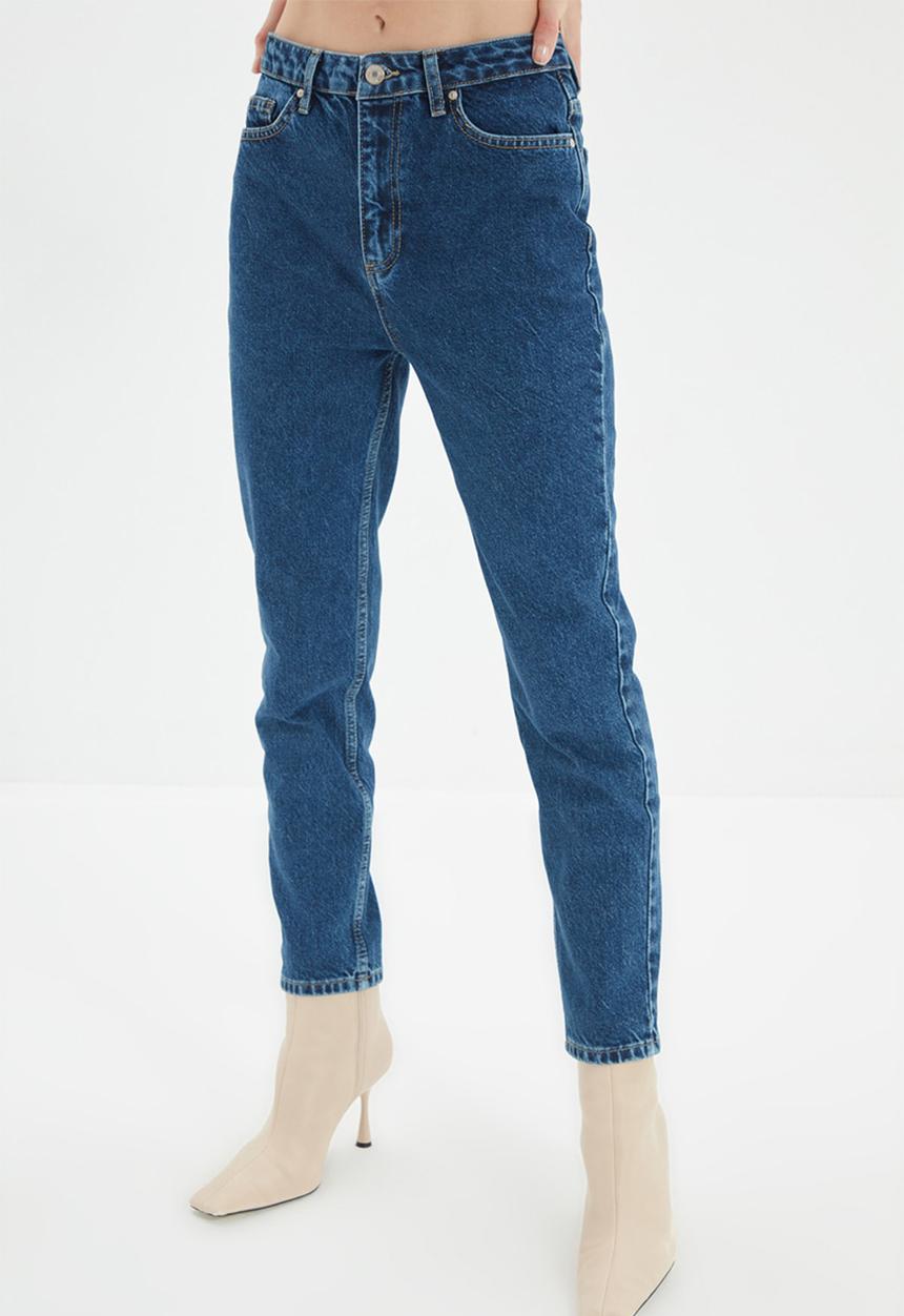 Trendyol - High waist mom jeans - blue
