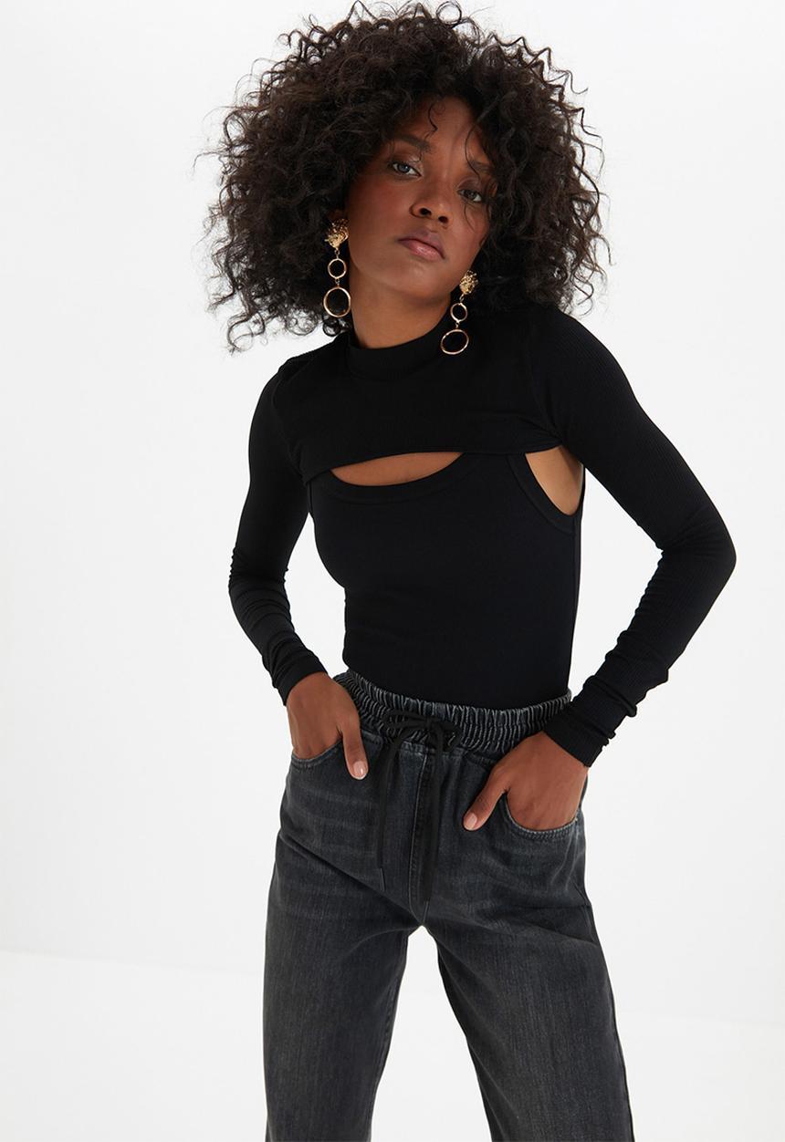 Trendyol - High waist jogger jeans - anthracite