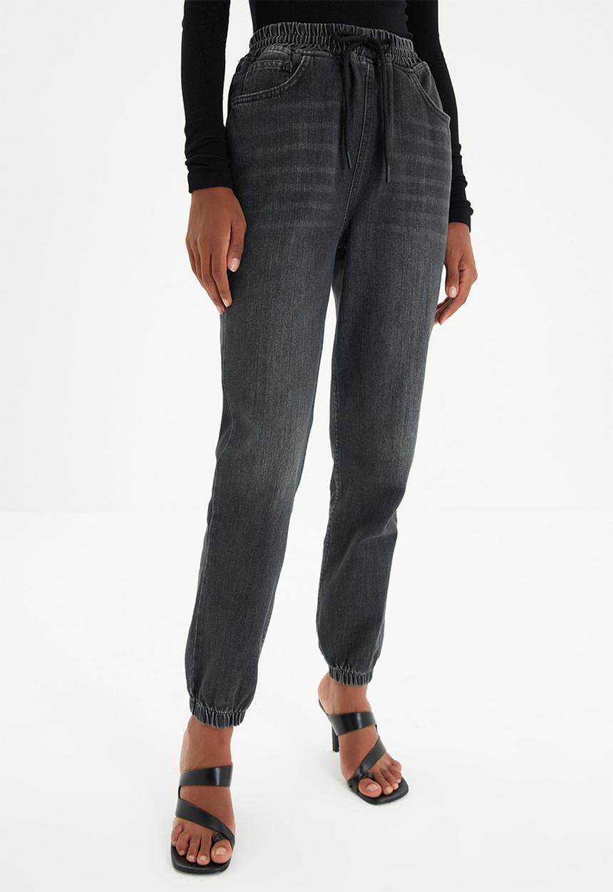Trendyol - High waist jogger jeans - anthracite