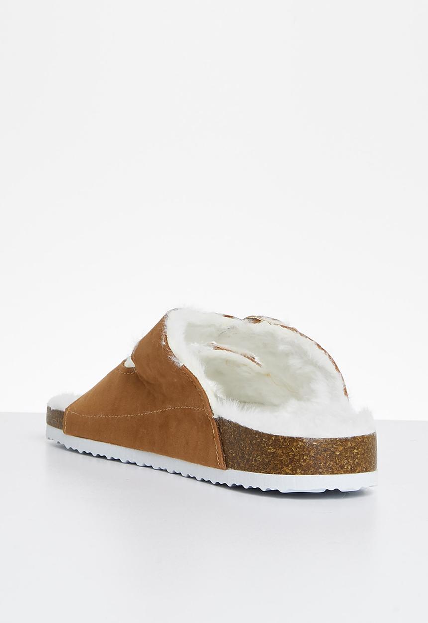 Superbalist - Coby faux fur slide - tan