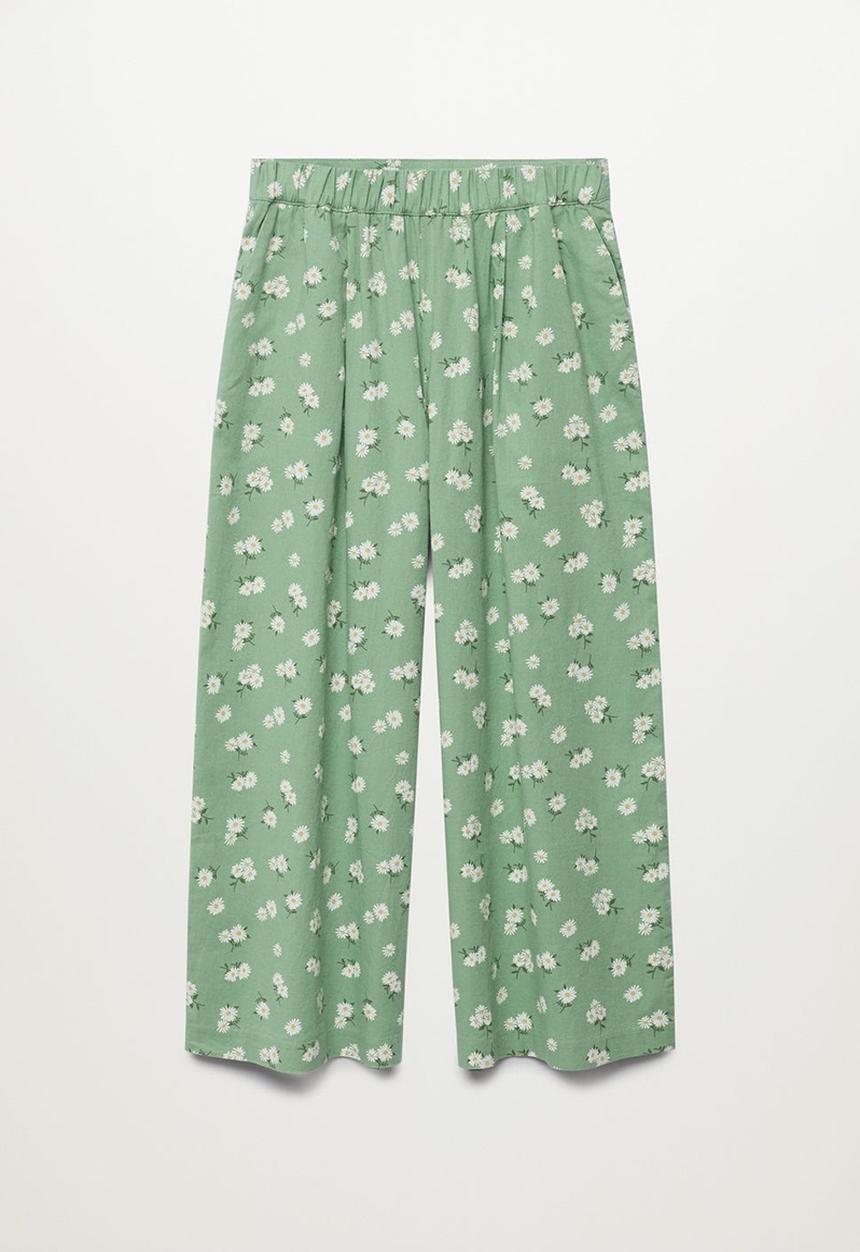 MANGO - Trousers wave - green
