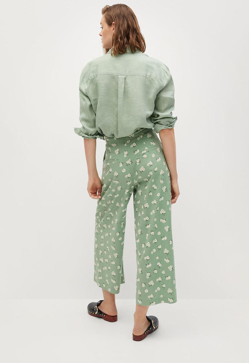 MANGO - Trousers wave - green