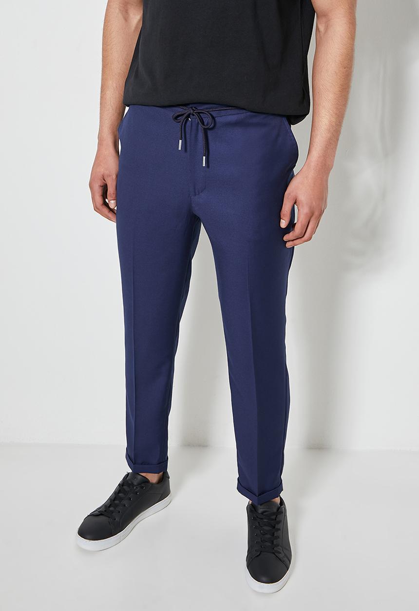 Superbalist - Deco fashion elastic waistband tapered trouser - navy