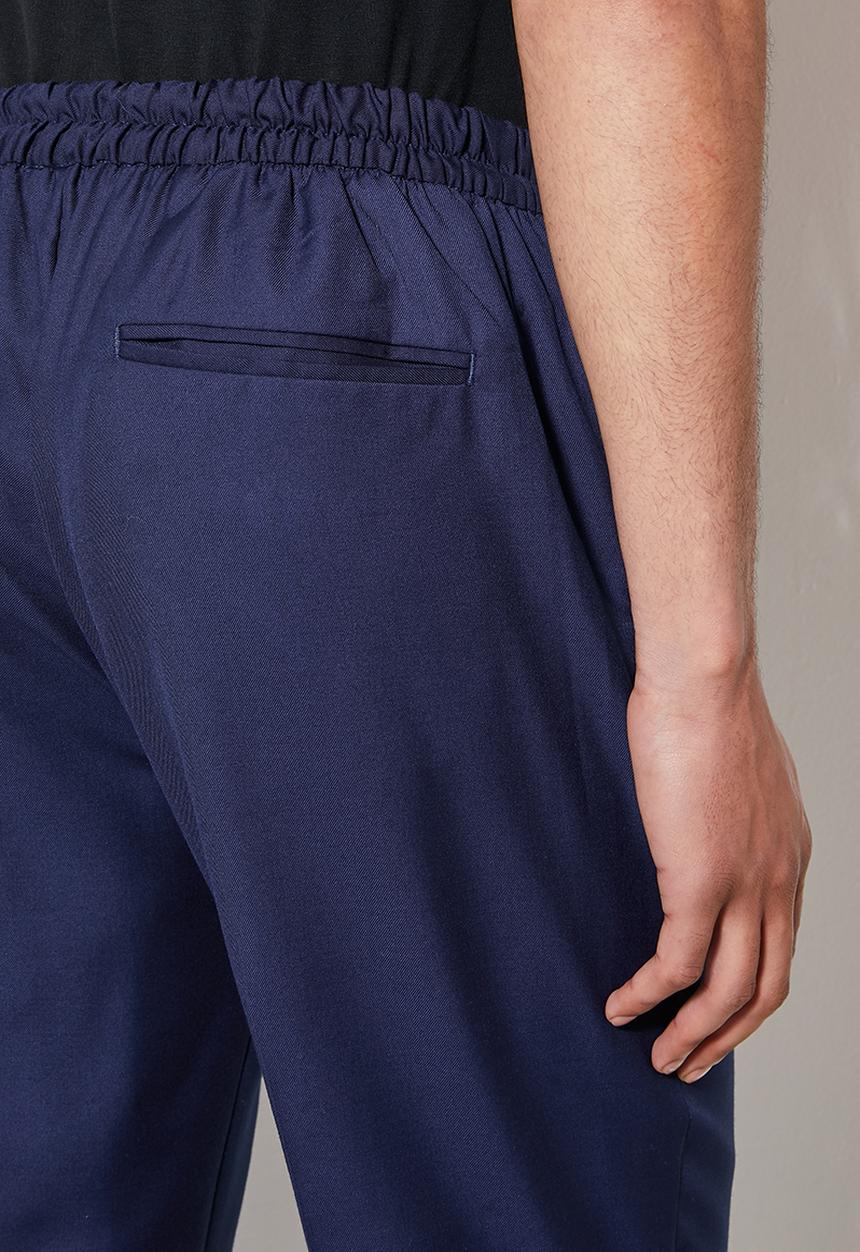 Superbalist - Deco fashion elastic waistband tapered trouser - navy