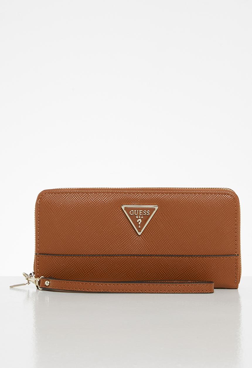 GUESS - Cordelia slg large zip around - cognac