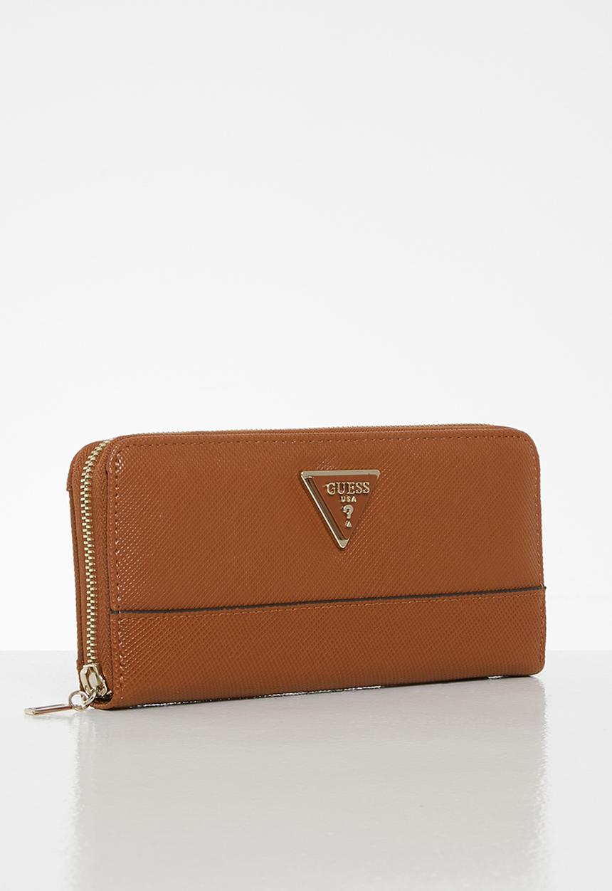 GUESS - Cordelia slg large zip around - cognac