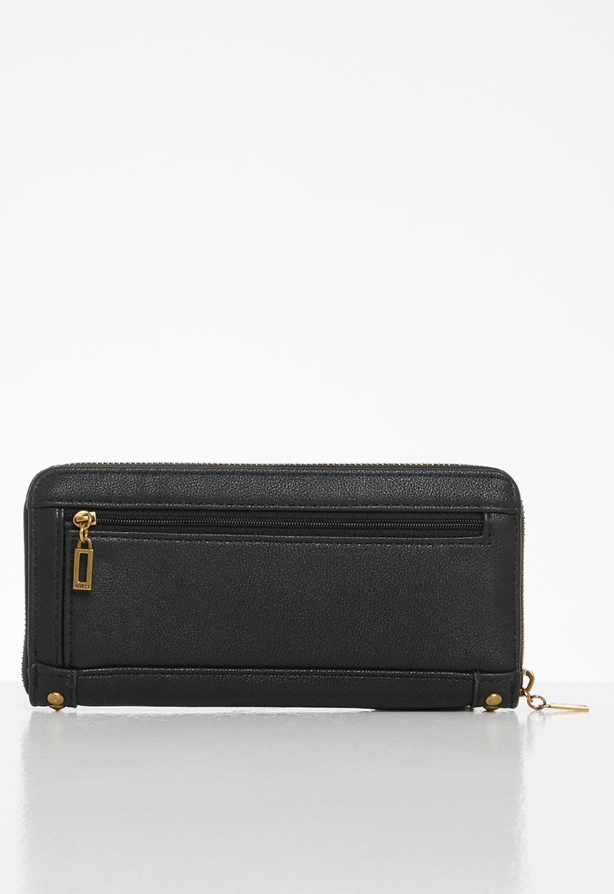 GUESS - Bling slg large zip around - black