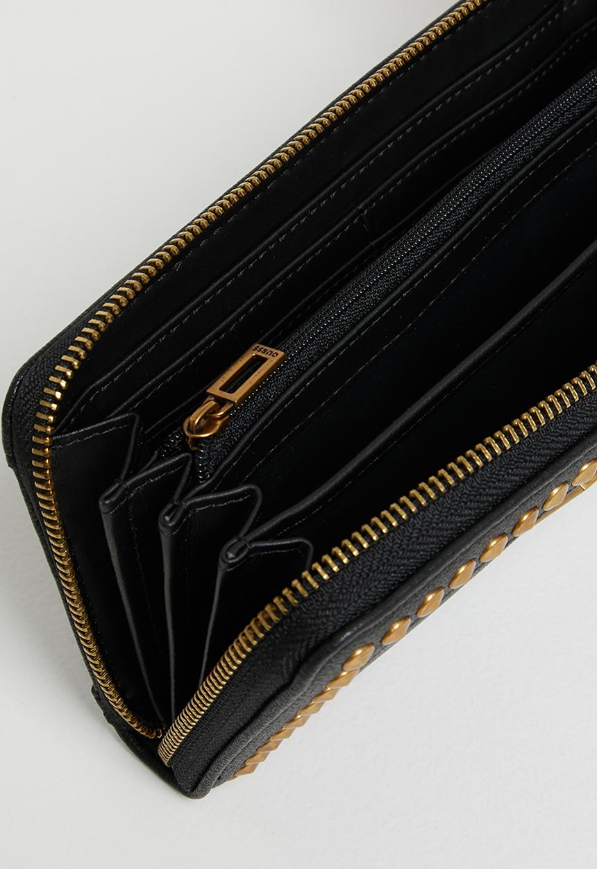 GUESS - Bling slg large zip around - black