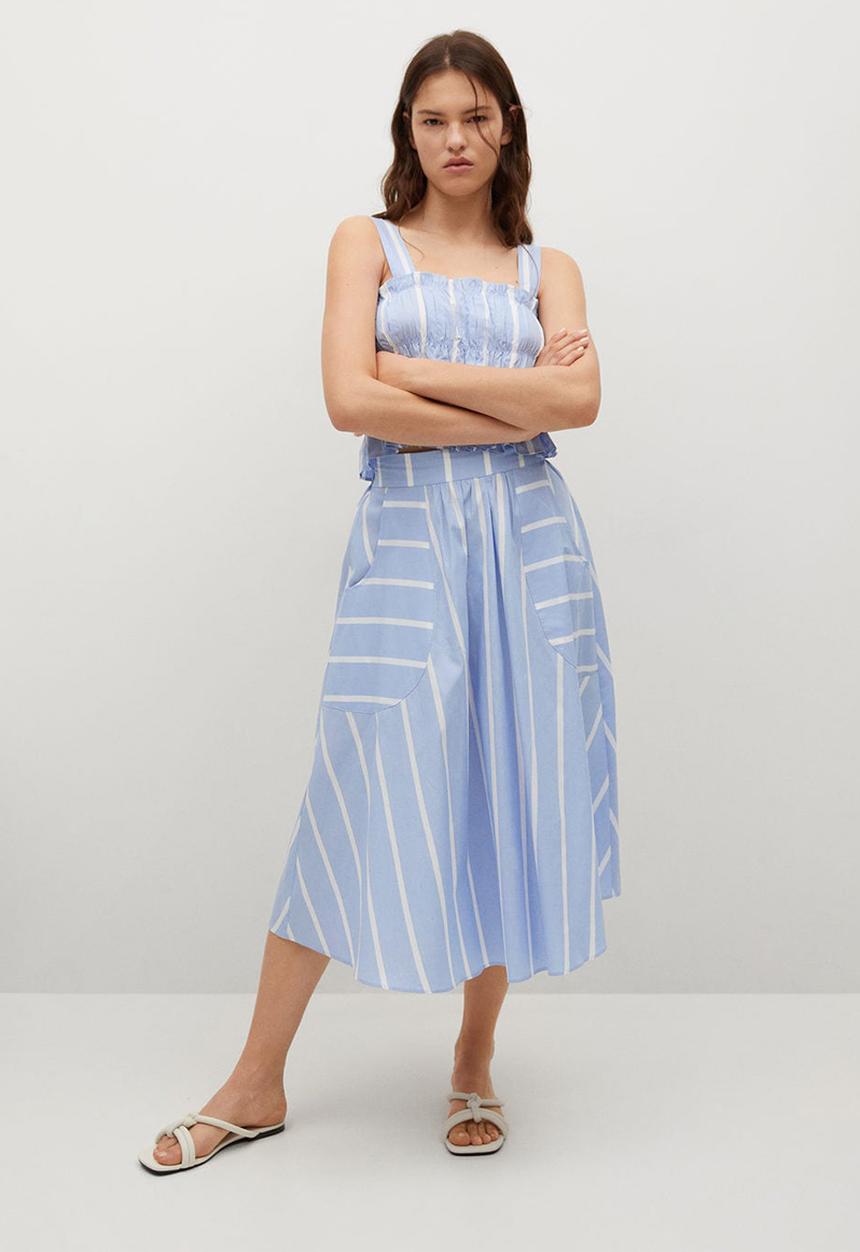 MANGO - Skirt siu-h - light blue
