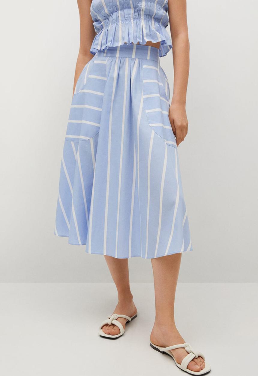 MANGO - Skirt siu-h - light blue