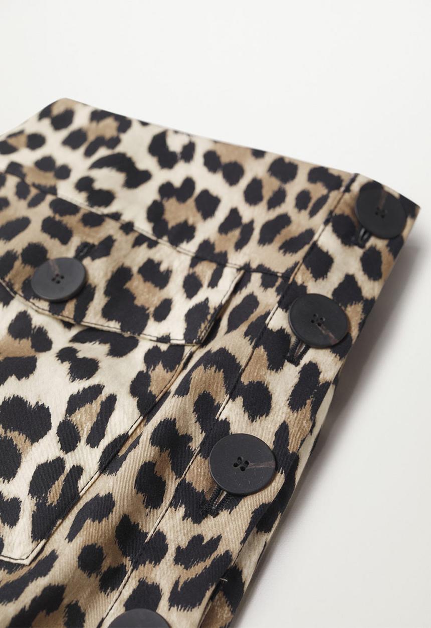 MANGO - Skirt fives - beige & black