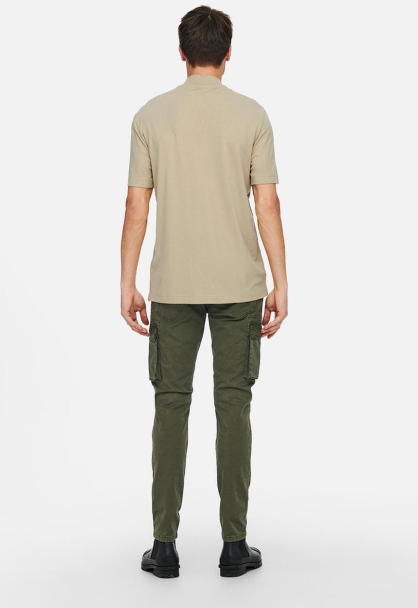 Only & Sons - Virl life quarter zip mock neck tee - incense
