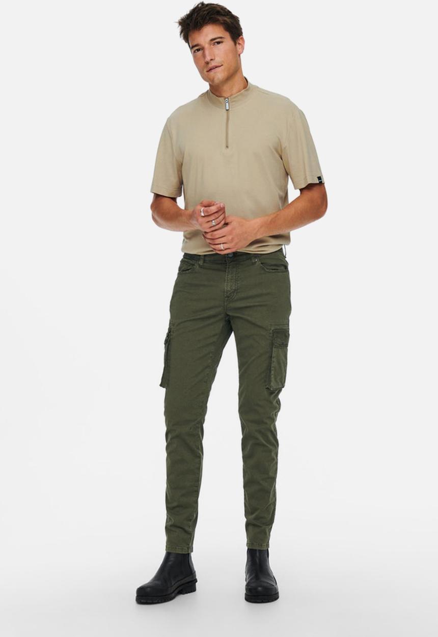 Only & Sons - Virl life quarter zip mock neck tee - incense