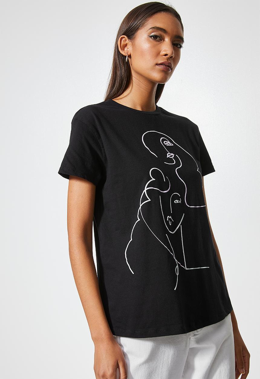 Superbalist - Face earring graphic - black