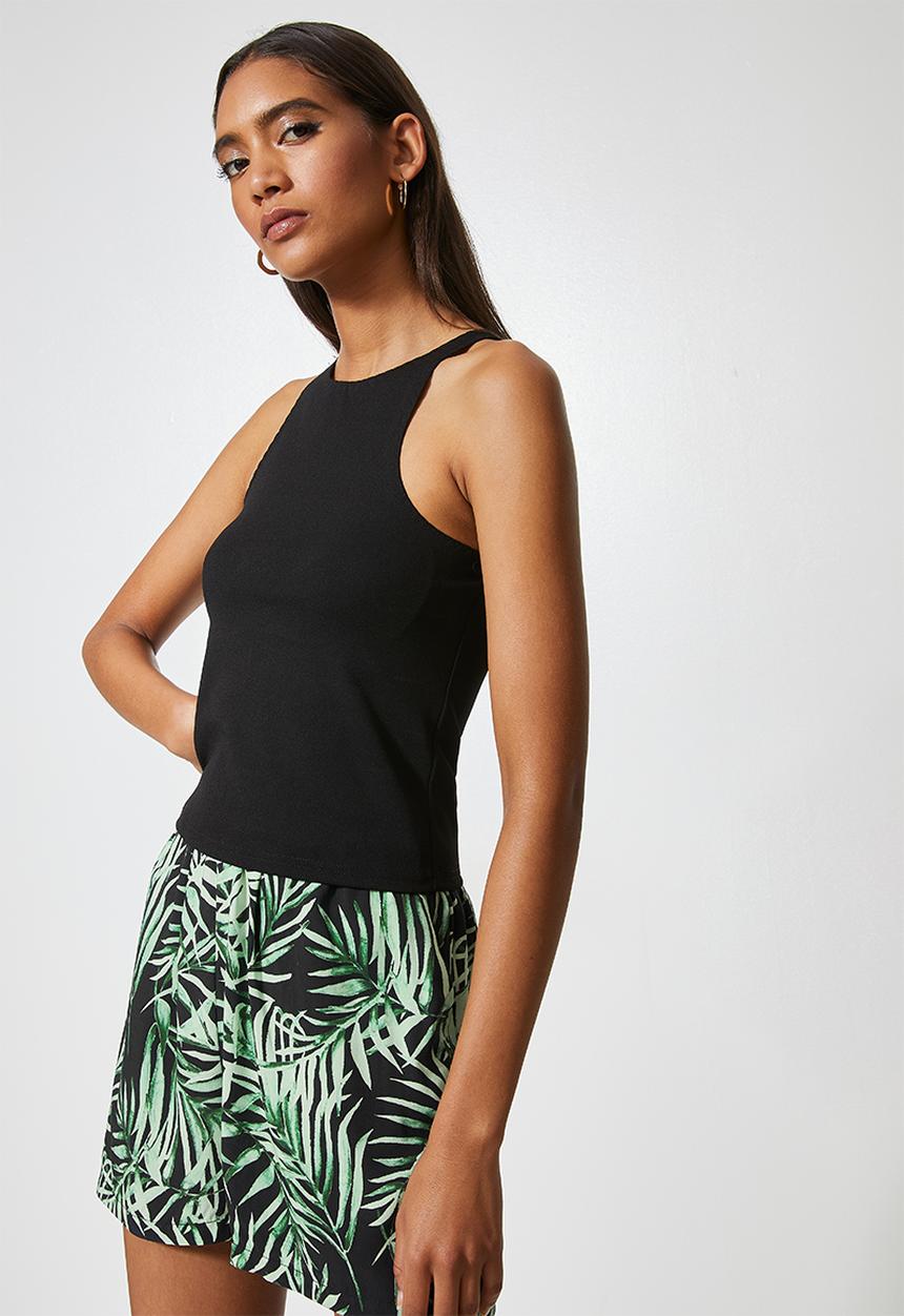 Superbalist - Crepe cutaway knit top - black