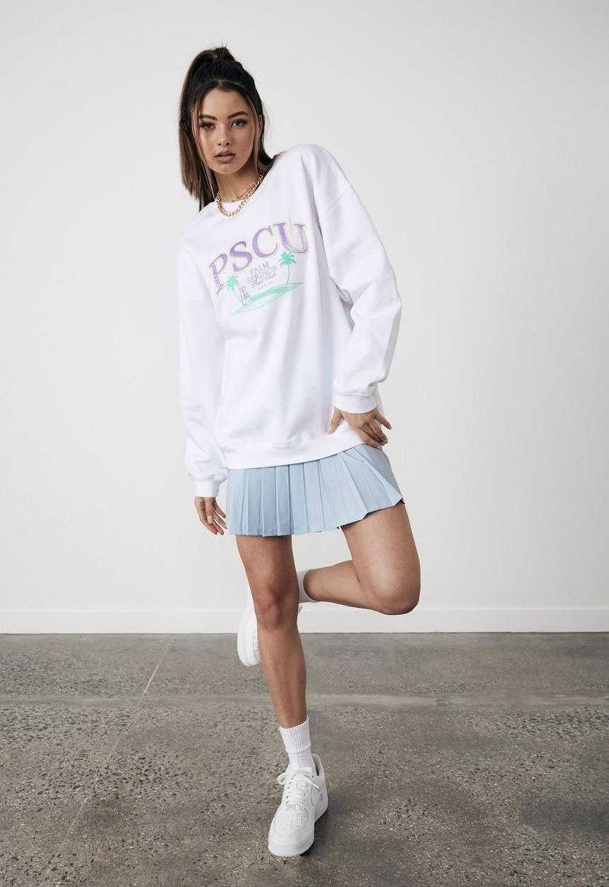 Factorie - Oversized graphic crew - white