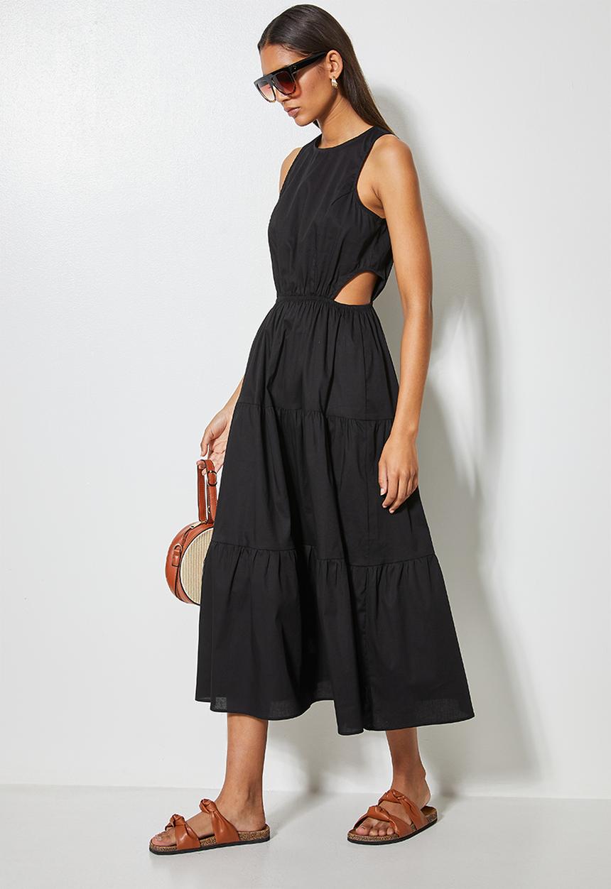 Superbalist - Fit & flare with cutout detail - black
