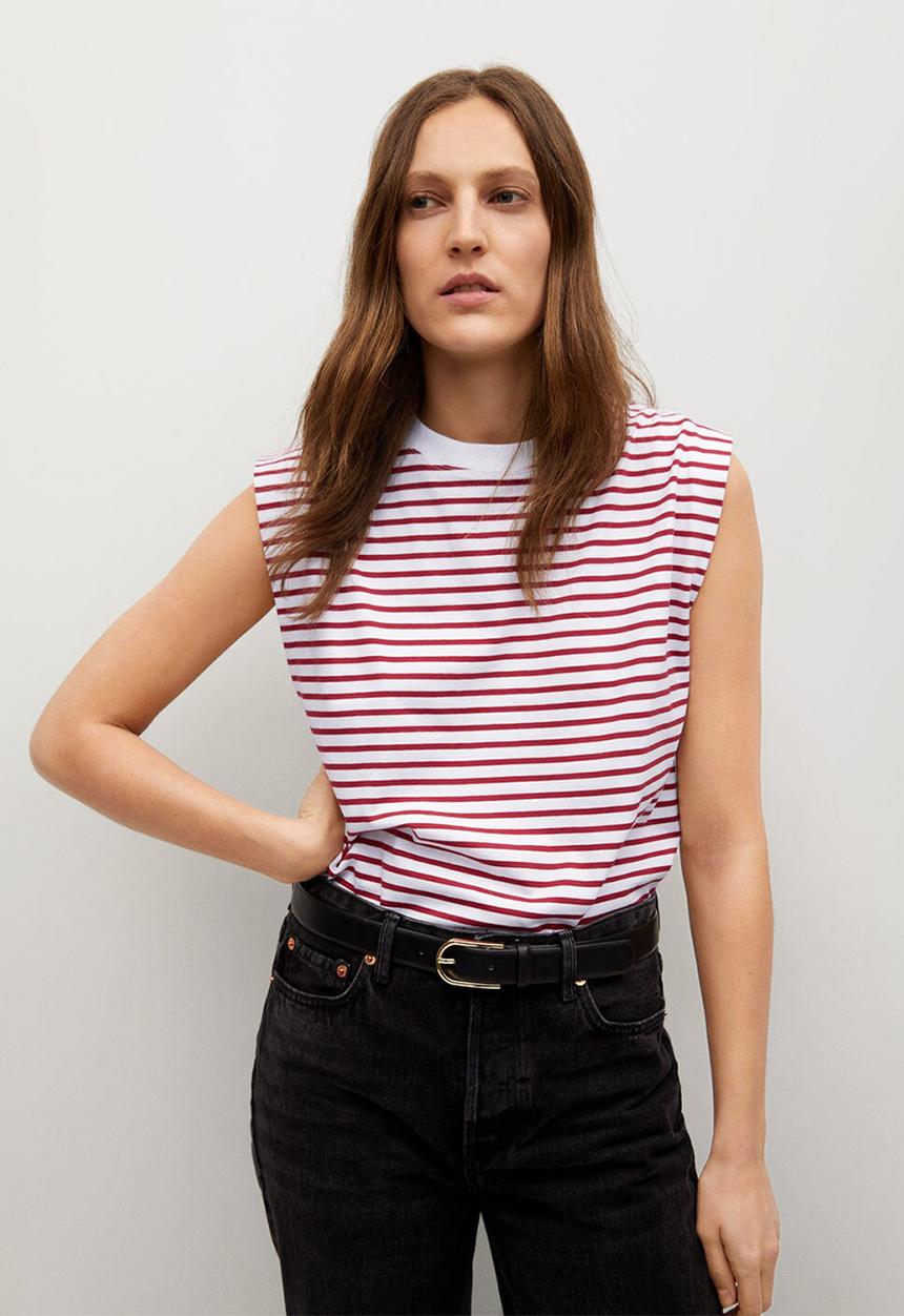 MANGO - T-shirt picasa - dark red