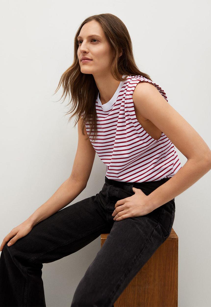 MANGO - T-shirt picasa - dark red
