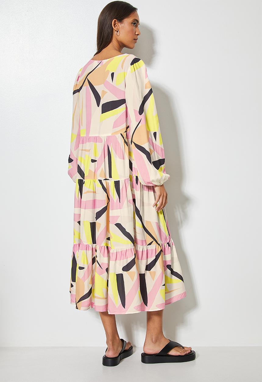 Superbalist - V-neck tiered dress - multi 