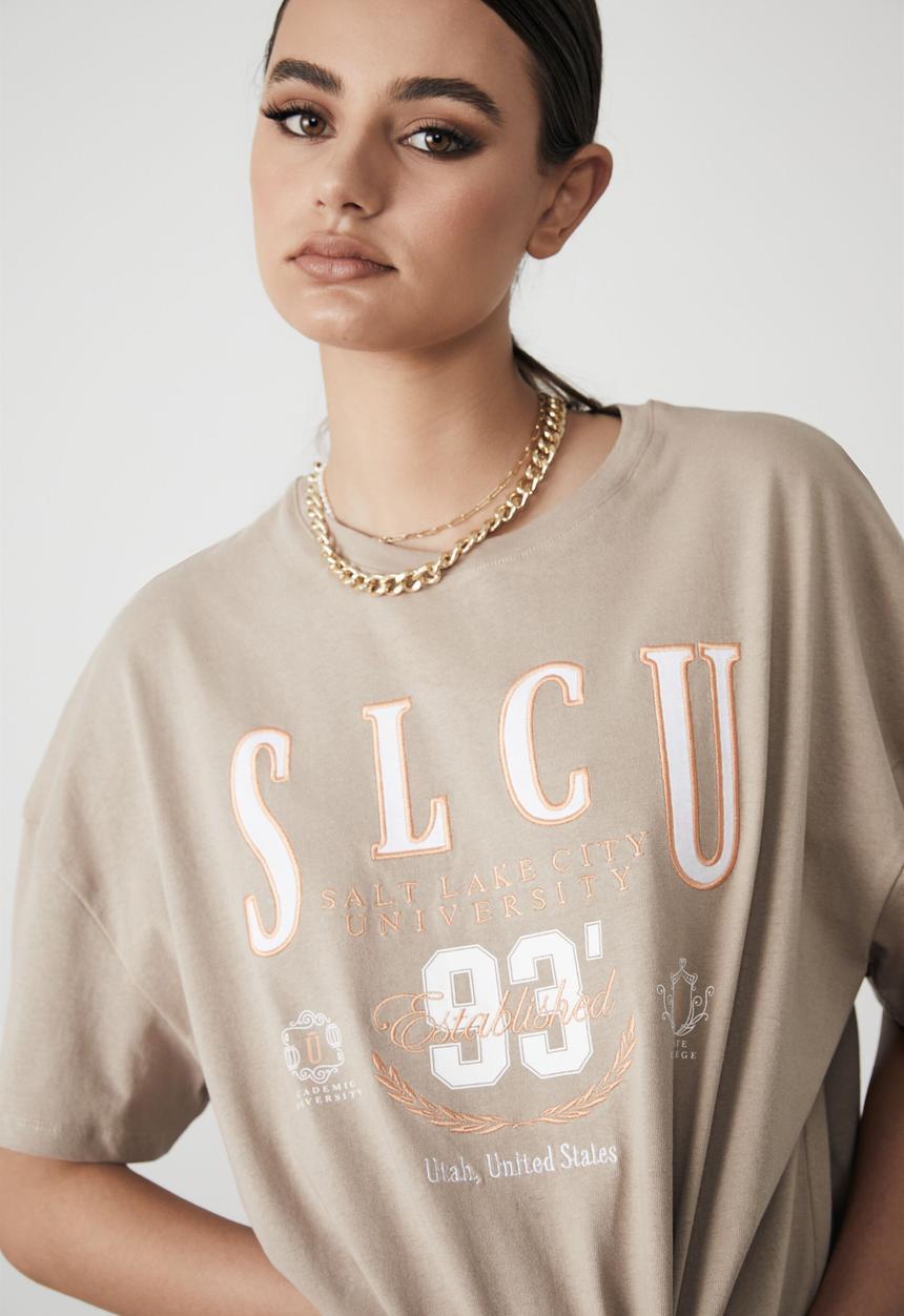 Factorie - Original relaxed graphic tee - brown mushroom