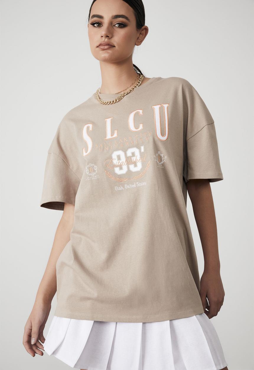 Factorie - Original relaxed graphic tee - brown mushroom