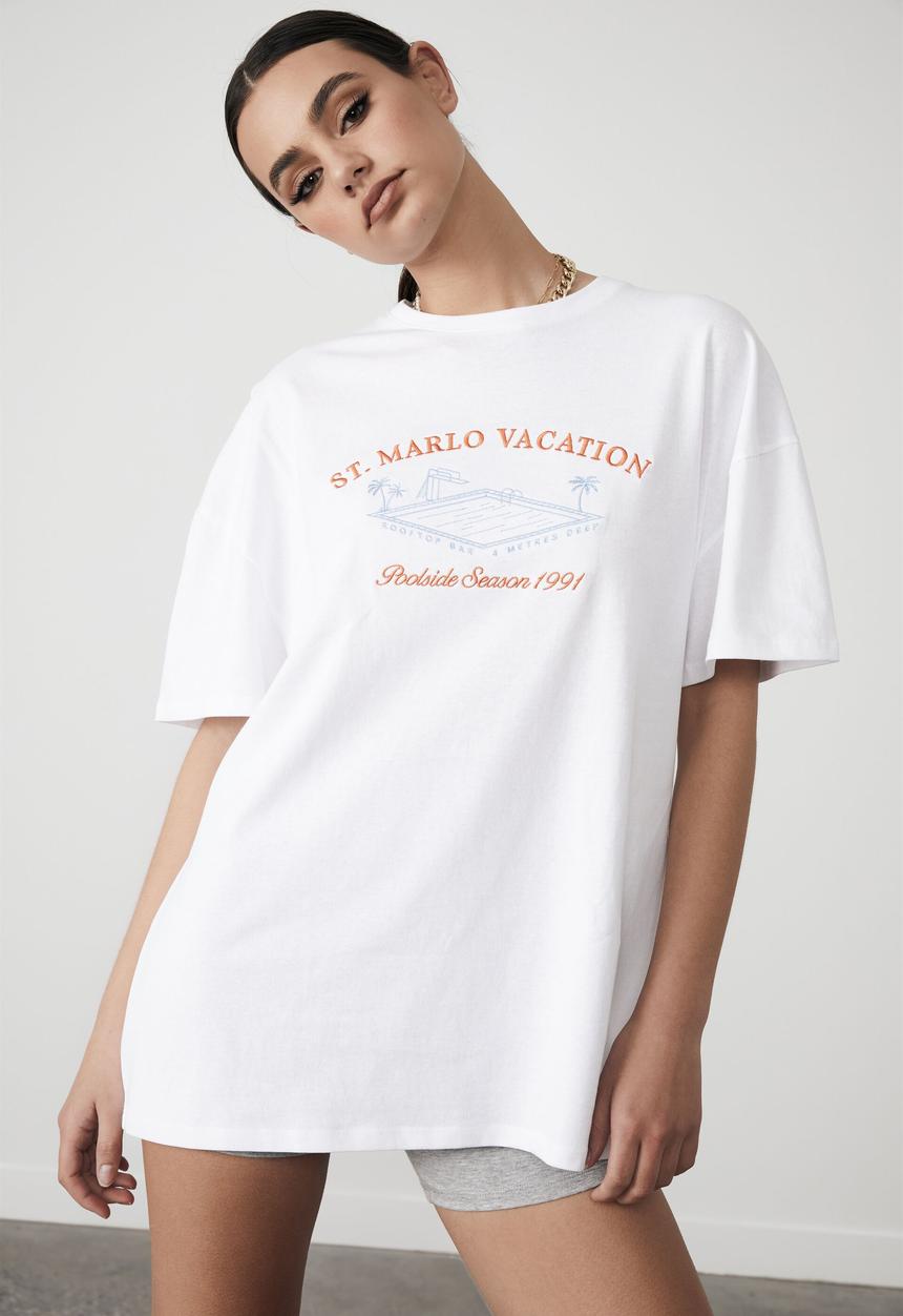Factorie - Original relaxed graphic tee - white