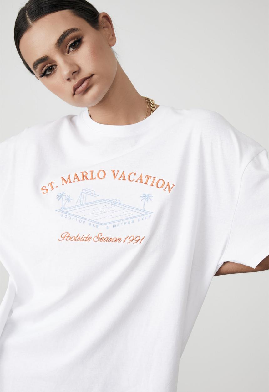 Factorie - Original relaxed graphic tee - white