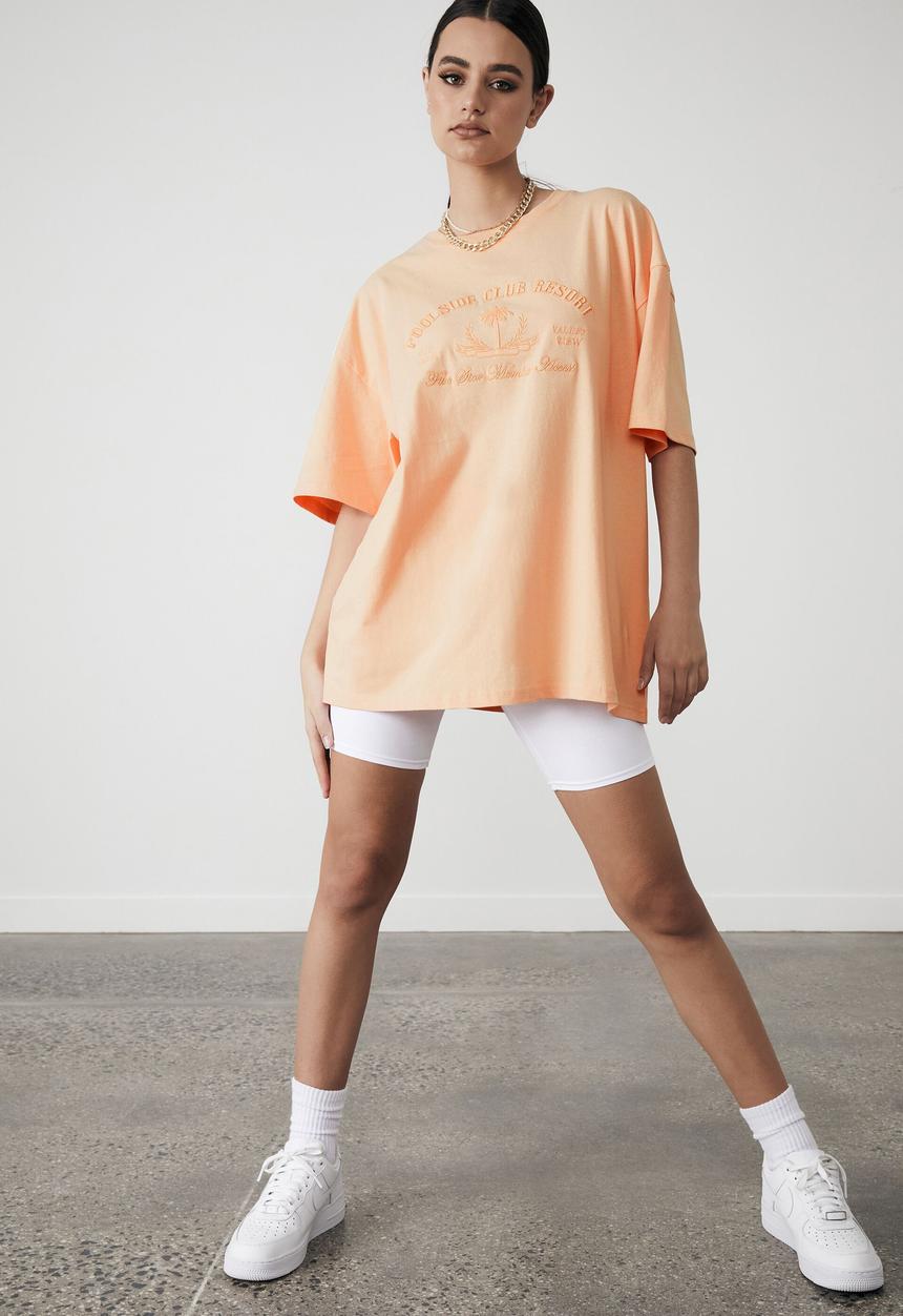 Factorie - Oversized graphic tee - pale papaya