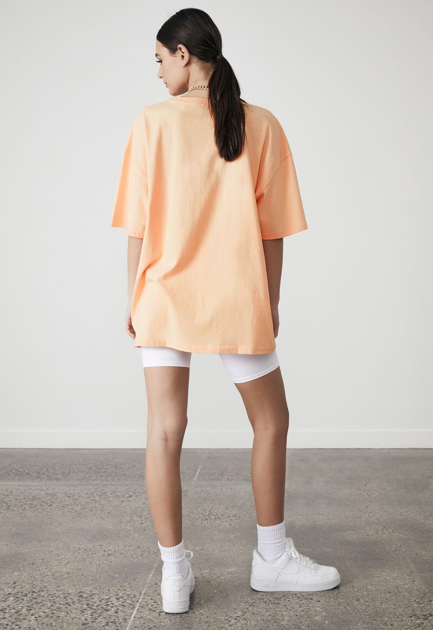 Factorie - Oversized graphic tee - pale papaya