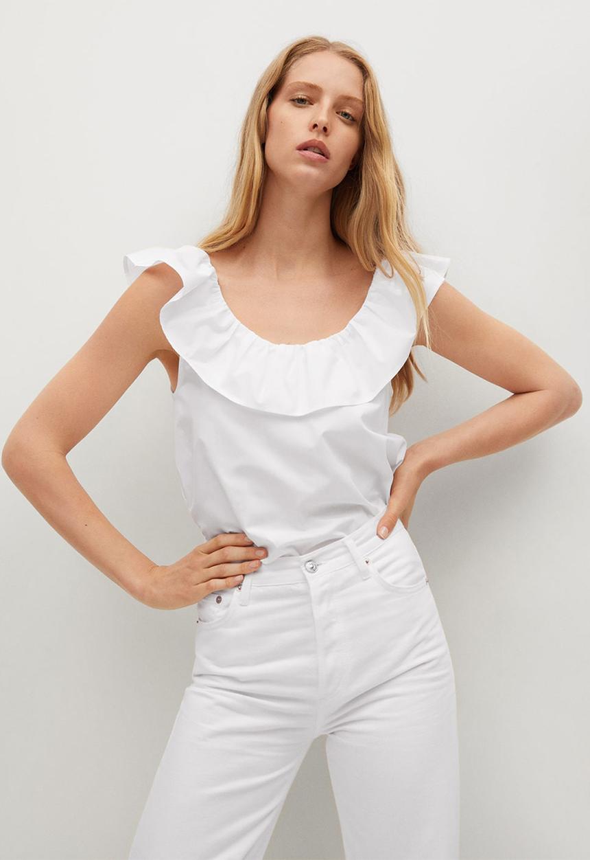 MANGO - Top pop - white