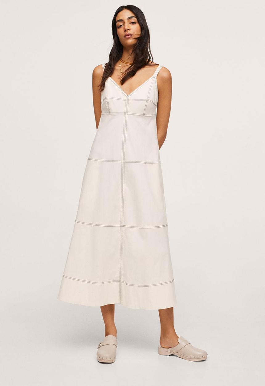 MANGO - Dress amy - light beige
