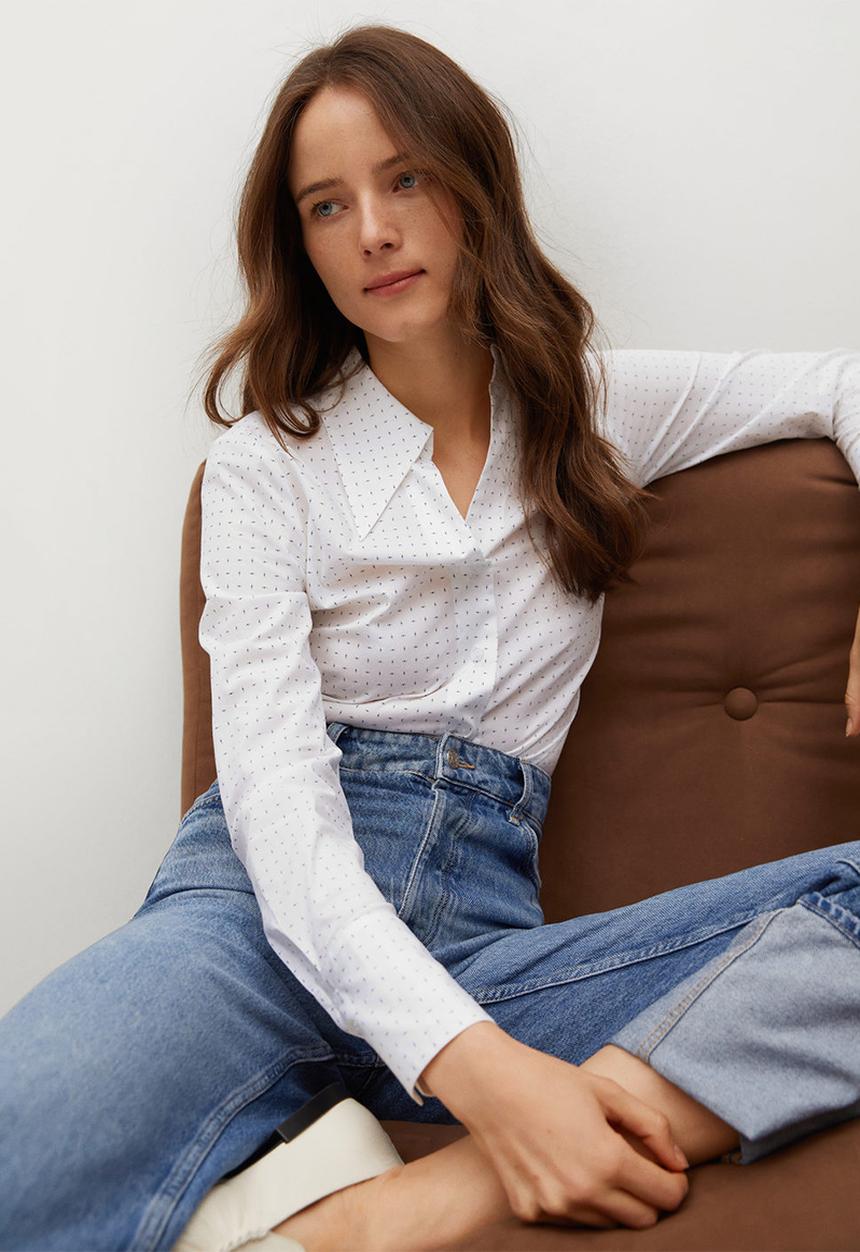 MANGO - Shirt strechip-h - white