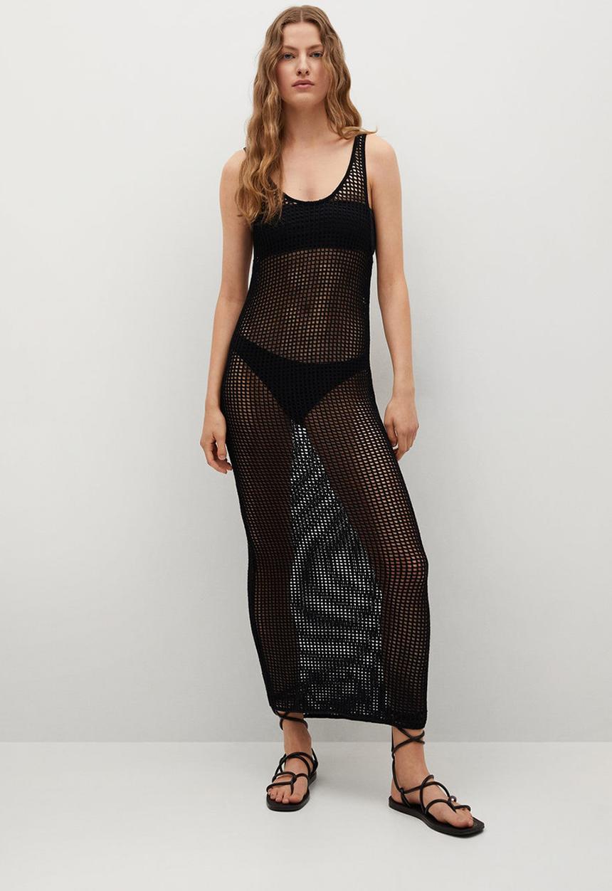 MANGO - Dress cistell - black