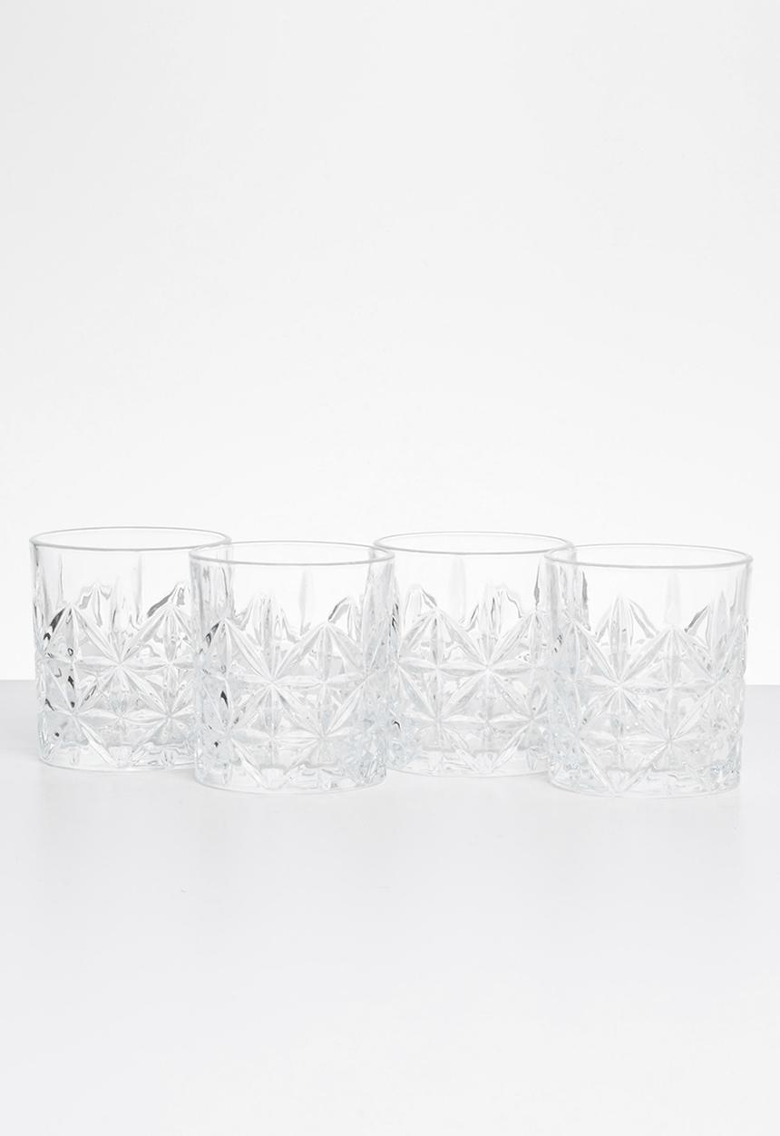 Excellent Houseware - Crista drinking glass set of 4- clear