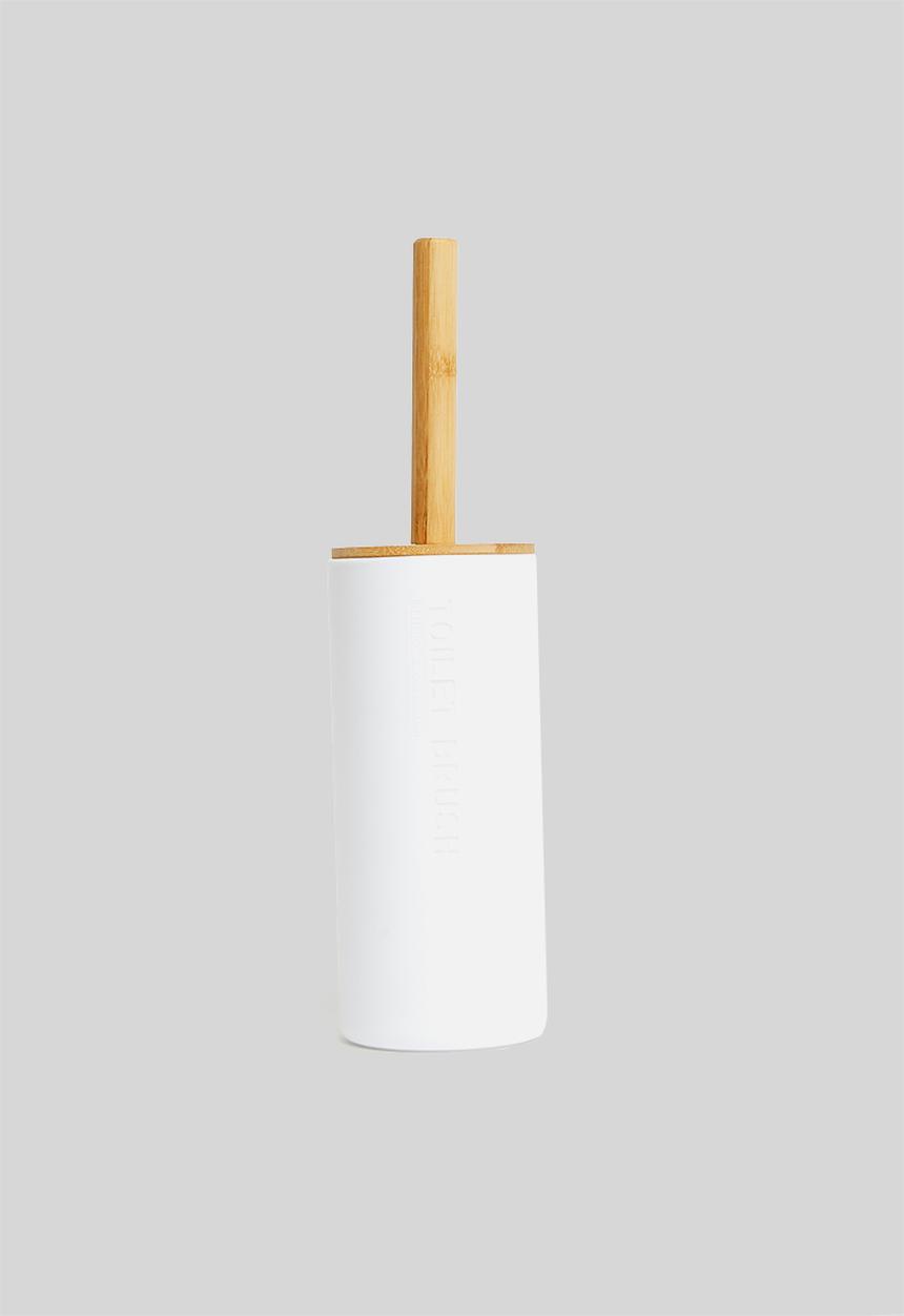 Bathroom Solutions - Toilet brush with bamboo base - white