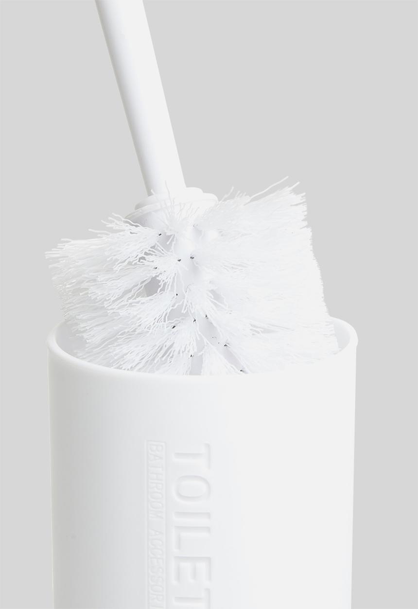 Bathroom Solutions - Toilet brush with bamboo base - white