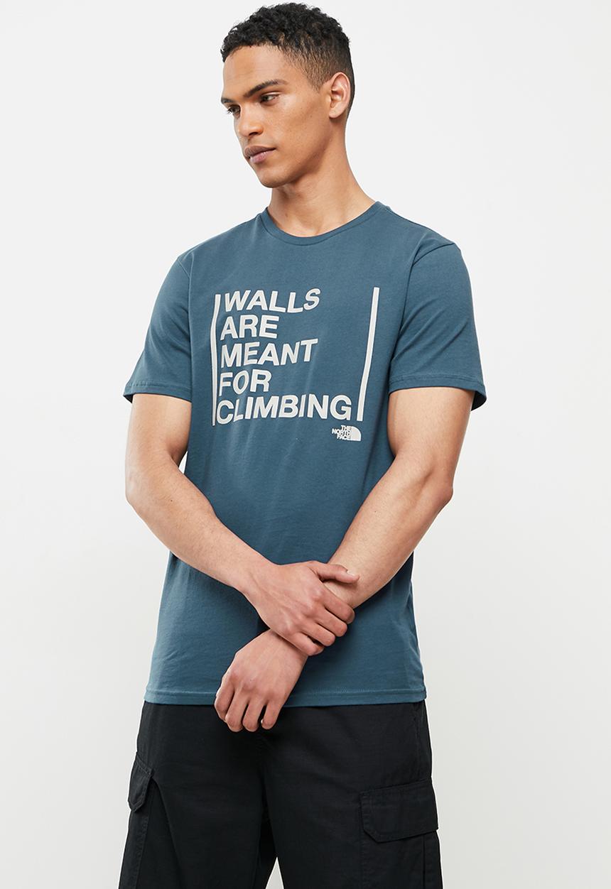 The North Face - Short sleeve walls are for climbing tee - blue