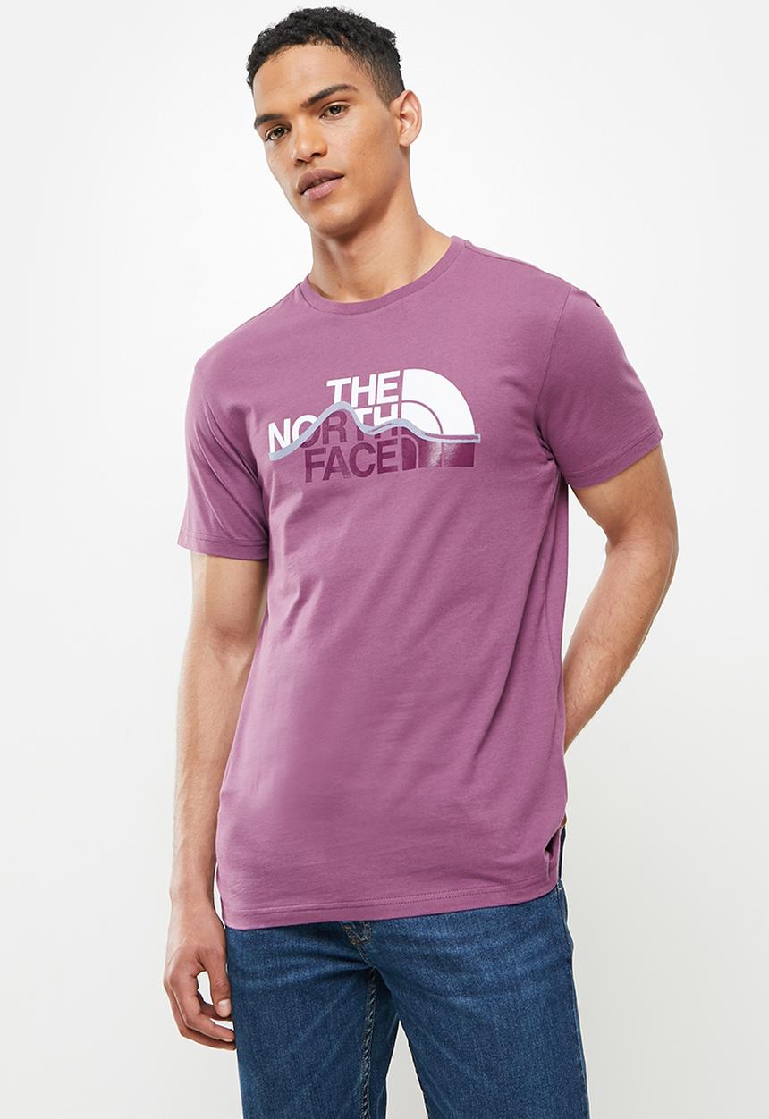 The North Face - Mens short sleeve mountain line tee - purple