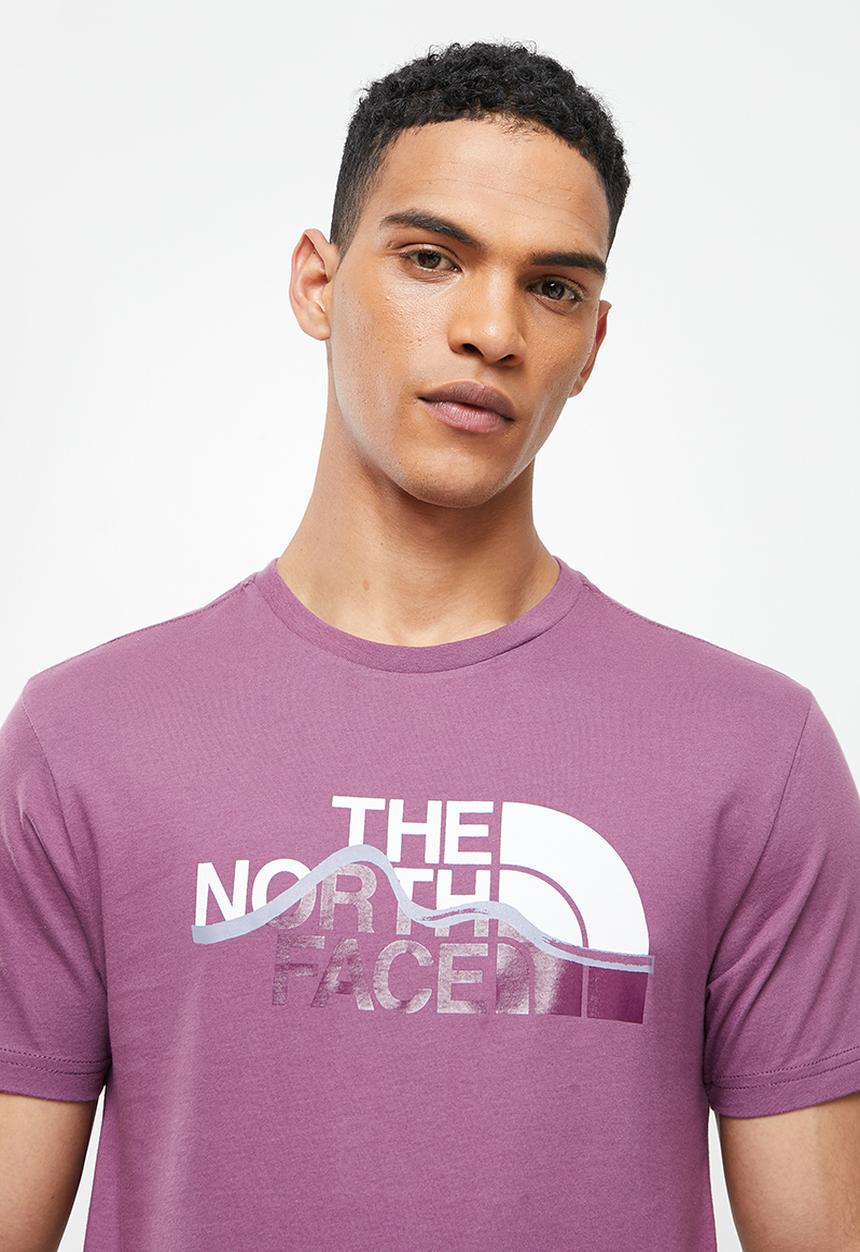 The North Face - Mens short sleeve mountain line tee - purple