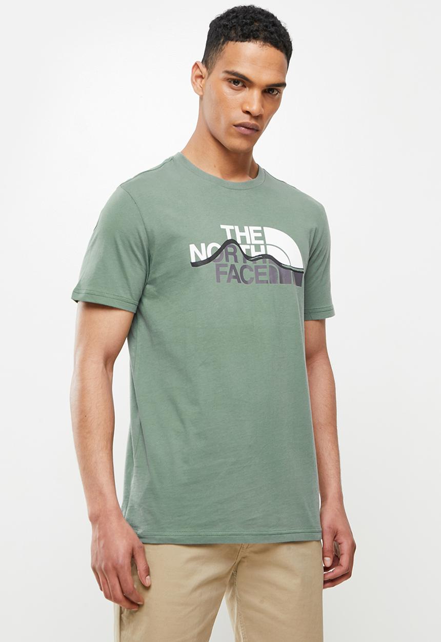 The North Face - Mens short sleeve mountain line tee - khaki