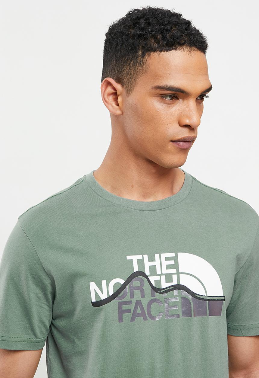 The North Face - Mens short sleeve mountain line tee - khaki