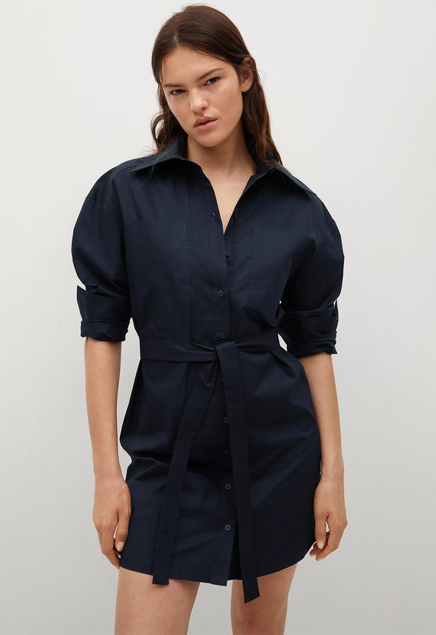 MANGO - Dress mexi1-h - navy