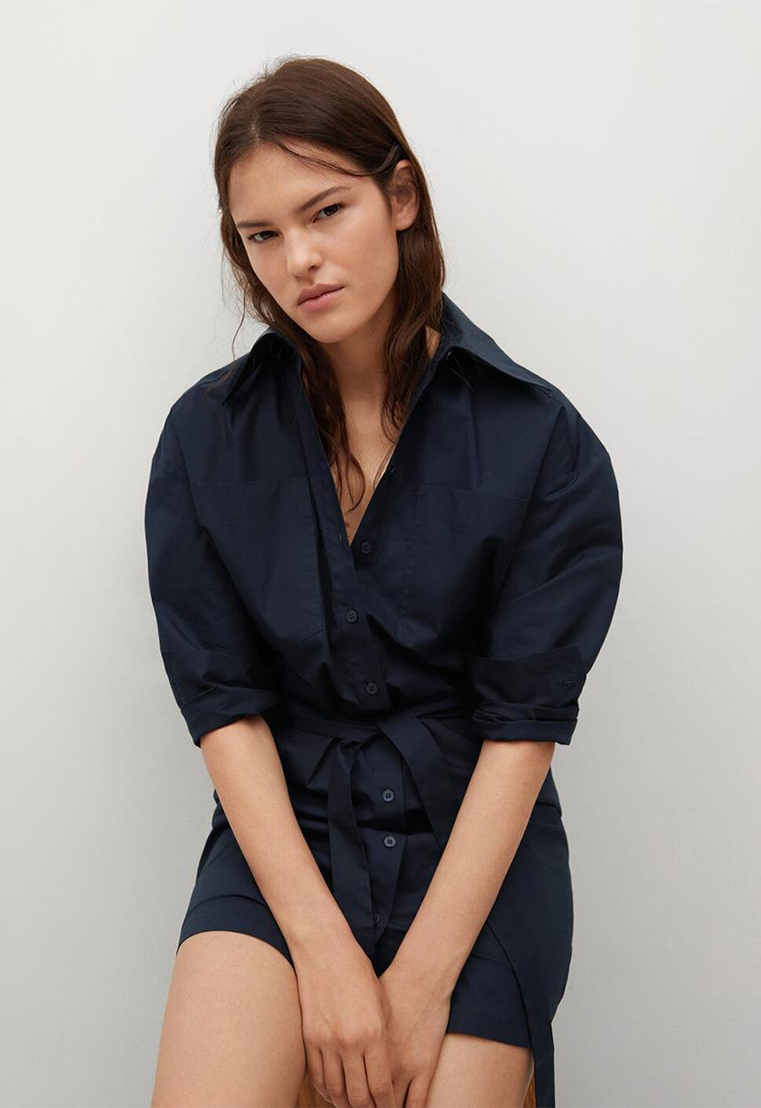 MANGO - Dress mexi1-h - navy