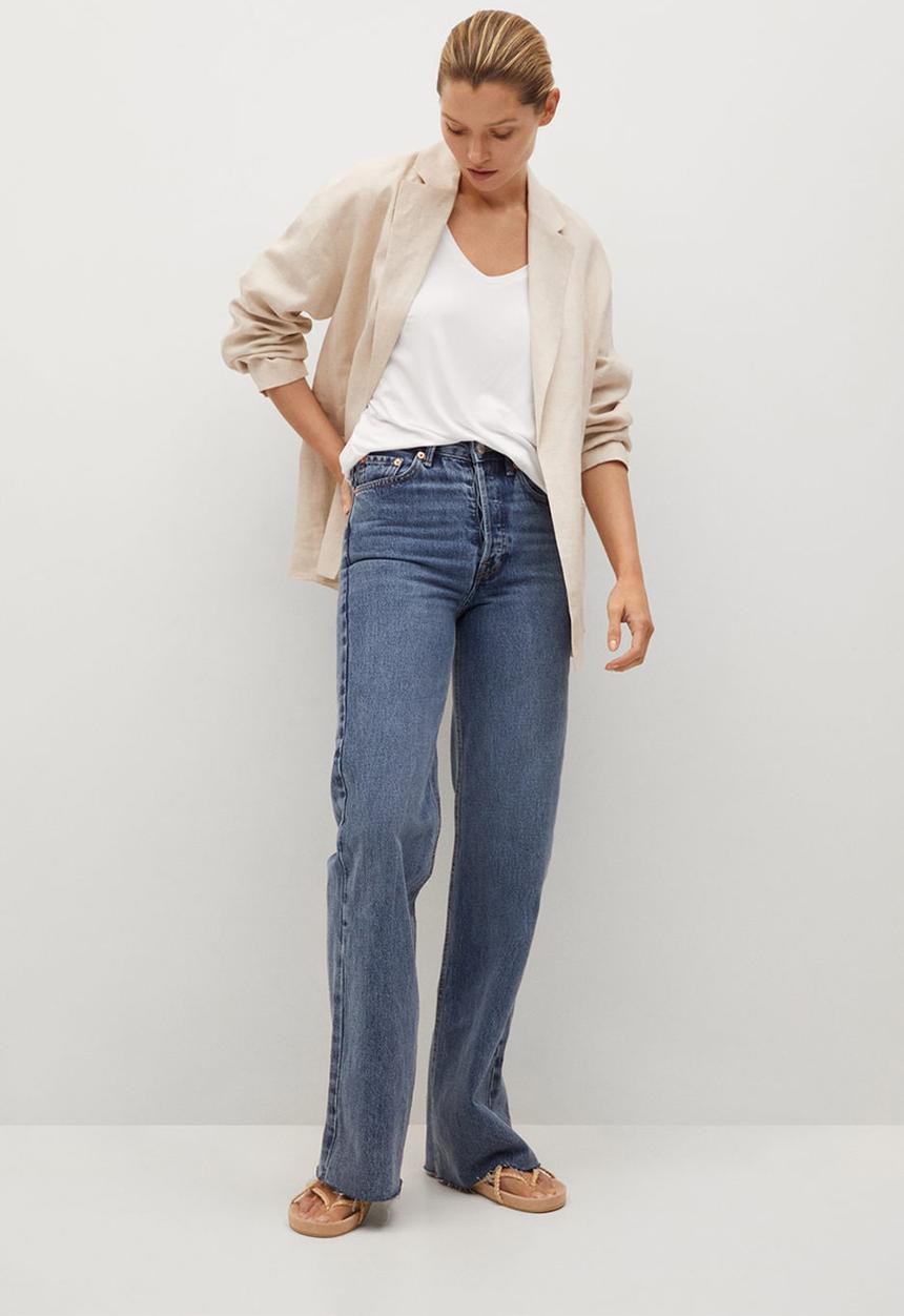 MANGO - T-shirt vispi - white