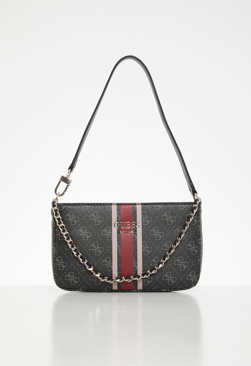 GUESS - Vikky top zip shoulder bag - coal